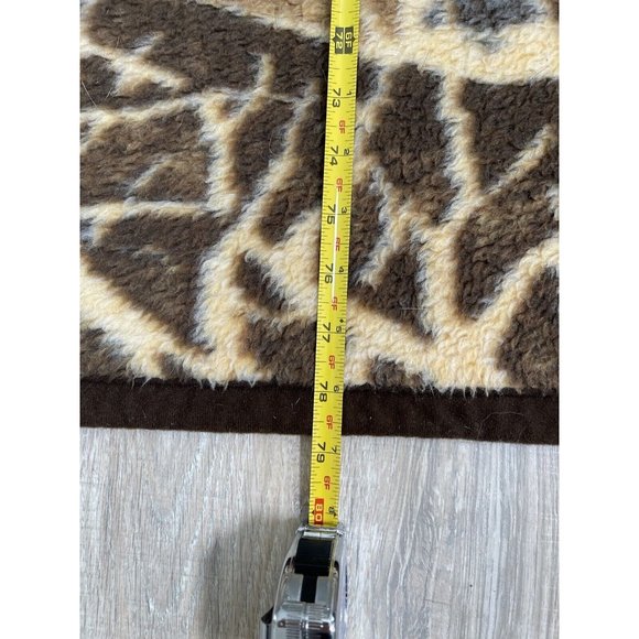 Vintage Revert Deer Elk Acrylic Blanket Hunting Brown Reversible 79" x 53 3/4" - Picture 2 of 3